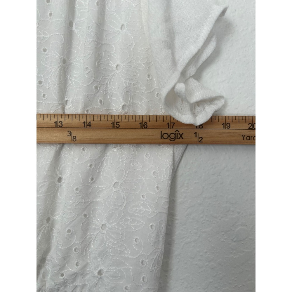 Sonoma Maxi Dress Womens L White Eyelet Tiered Boho Coastal Cottagecore Coquette - Picture 10 of 13